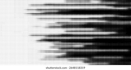 Plano de fundo gradiente de meio-tom do Grunge. Textura de ruído de grão desbotado. Papel de parede de areia branca e preta. Fundo retro pixelizado. Anime ou manga estilo história em quadrinhos. Modelo texturizado de design gráfico vetorial