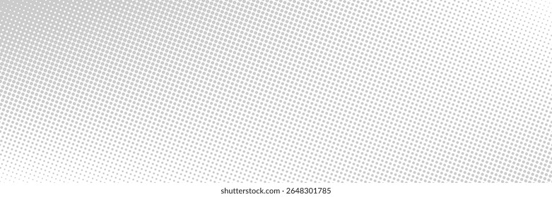 Grunge halftone gradient background. Faded grit noise texture. White and black sand wallpaper. Retro pixelated backdrop. Anime or manga style comic overlay. Vector graphic design textured template