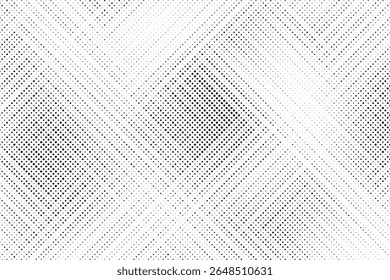 Plano de fundo gradiente de meio-tom do Grunge. Textura de ruído de grão desbotado. Papel de parede de areia branca e preta. Fundo retro pixelizado. Anime ou manga estilo história em quadrinhos. Modelo texturizado de design gráfico vetorial