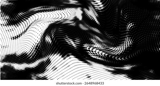 Plano de fundo gradiente de meio-tom do Grunge. Textura de ruído de grão desbotado. Papel de parede de areia branca e preta. Fundo retro pixelizado. Anime ou manga estilo história em quadrinhos. Modelo texturizado de design gráfico vetorial