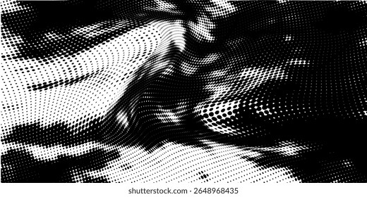 Plano de fundo gradiente de meio-tom do Grunge. Textura de ruído de grão desbotado. Papel de parede de areia branca e preta. Fundo retro pixelizado. Anime ou manga estilo história em quadrinhos. Modelo texturizado de design gráfico vetorial