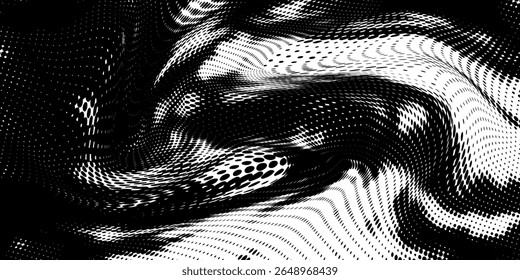 Plano de fundo gradiente de meio-tom do Grunge. Textura de ruído de grão desbotado. Papel de parede de areia branca e preta. Fundo retro pixelizado. Anime ou manga estilo história em quadrinhos. Modelo texturizado de design gráfico vetorial