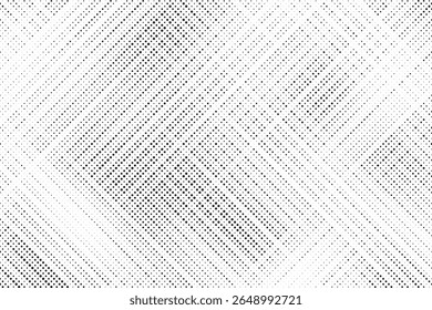 Plano de fundo gradiente de meio-tom do Grunge. Textura de ruído de grão desbotado. Papel de parede de areia branca e preta. Fundo retro pixelizado. Anime ou manga estilo história em quadrinhos. Modelo texturizado de design gráfico vetorial