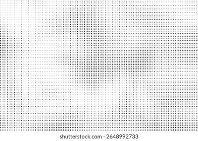 Grunge halftone gradient background. Faded grit noise texture. White and black sand wallpaper. Retro pixelated backdrop. Anime or manga style comic overlay. Vector graphic design textured template
