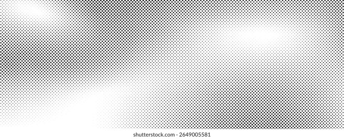 Plano de fundo gradiente de meio-tom do Grunge. Textura de ruído de grão desbotado. Papel de parede de areia branca e preta. Fundo retro pixelizado. Anime ou manga estilo história em quadrinhos. Modelo texturizado de design gráfico vetorial