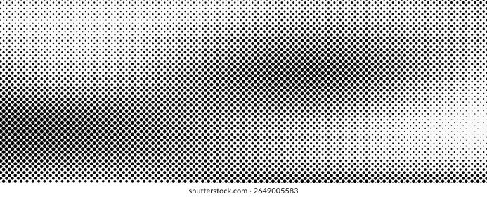 Plano de fundo gradiente de meio-tom do Grunge. Textura de ruído de grão desbotado. Papel de parede de areia branca e preta. Fundo retro pixelizado. Anime ou manga estilo história em quadrinhos. Modelo texturizado de design gráfico vetorial