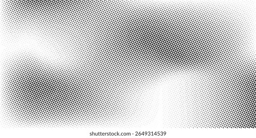 Plano de fundo gradiente de meio-tom do Grunge. Textura de ruído de grão desbotado. Papel de parede de areia branca e preta. Fundo retro pixelizado. Anime ou manga estilo história em quadrinhos. Modelo texturizado de design gráfico vetorial