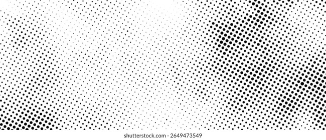 Plano de fundo gradiente de meio-tom do Grunge. Textura de ruído de grão desbotado. Papel de parede de areia branca e preta. Fundo retro pixelizado. Anime ou manga estilo história em quadrinhos. Modelo texturizado de design gráfico vetorial