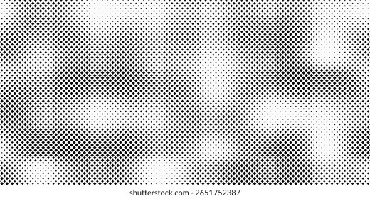 Plano de fundo gradiente de meio-tom do Grunge. Textura de ruído de grão desbotado. Papel de parede de areia branca e preta. Fundo retro pixelizado. Anime ou manga estilo história em quadrinhos. Meio-tom grunge vetorial