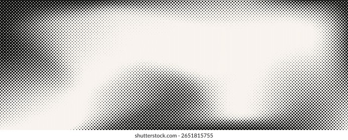 Plano de fundo gradiente de meio-tom do Grunge. Textura de ruído de grão desbotado. Papel de parede de areia branca e preta. Fundo retro pixelizado. Anime ou manga estilo história em quadrinhos. Ponto vetorial