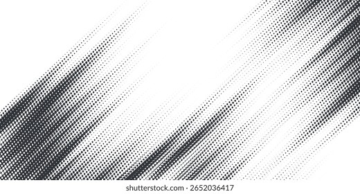 Plano de fundo gradiente de meio-tom do Grunge. Textura de ruído de grão desbotado. Papel de parede de areia branca e preta. Fundo retro pixelizado. Anime ou manga estilo história em quadrinhos. Modelo texturizado de design gráfico vetorial