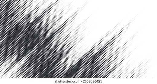 Plano de fundo gradiente de meio-tom do Grunge. Textura de ruído de grão desbotado. Papel de parede de areia branca e preta. Fundo retro pixelizado. Anime ou manga estilo história em quadrinhos. Modelo texturizado de design gráfico vetorial