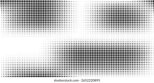 Plano de fundo gradiente de meio-tom do Grunge. Textura de ruído de grão desbotado. Papel de parede de areia branca e preta. Fundo retro pixelizado. Anime ou manga estilo história em quadrinhos.