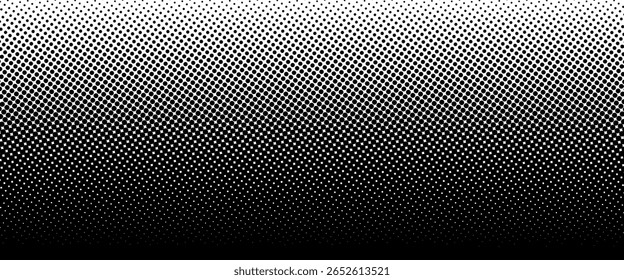 Plano de fundo gradiente de meio-tom do Grunge. Textura de ruído de grão desbotado. Papel de parede de areia branca e preta. Fundo retro pixelizado. Anime ou manga estilo história em quadrinhos. Modelo texturizado de design gráfico vetorial