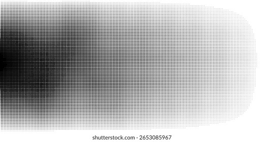 Grunge halftone gradient background. Faded grit noise texture. White and black sand wallpaper. Retro pixelated backdrop. Anime or manga style comic overlay. Vector graphic design textured template
