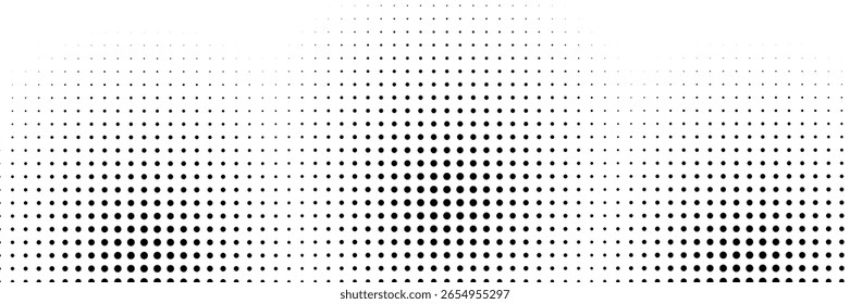 Grunge medio tono gradiente de fondo. Textura de ruido de grano desvanecido. Fondo de pantalla de arena blanco y negro. Fondo pixelado retro. Superposición de cómic de estilo anime o manga. Plantilla texturizada de Diseño gráfico de Vector