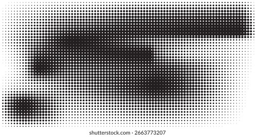 Grunge halftone gradient background. Faded grit noise texture. White and black sand wallpaper. Retro pixelated backdrop. Anime or manga style comic overlay. Vector graphic design textured template
