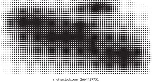 Grunge halftone gradient background. Faded grit noise texture. White and black sand wallpaper. Retro pixelated backdrop. Anime or manga style comic overlay. Vector graphic design textured template