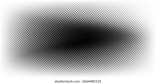 Plano de fundo gradiente de meio-tom do Grunge. Textura de ruído de grão desbotado. Papel de parede de areia branca e preta. Tela de fundo retrô pixelada