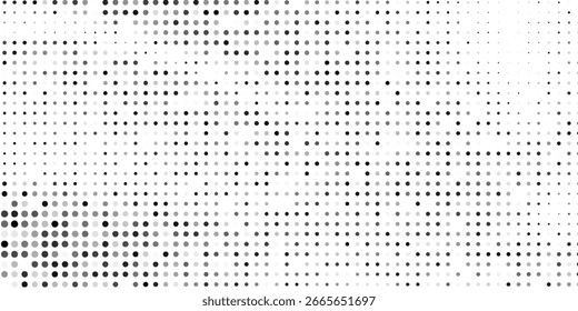 Grunge halftone gradient background. Faded grit noise texture. White and black sand wallpaper. Retro pixelated backdrop. Anime or manga   arts