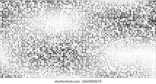 Grunge medio tono gradiente de fondo. Textura de ruido de grano desvanecido. Fondo de pantalla de arena blanco y negro. Fondo pixelado retro.