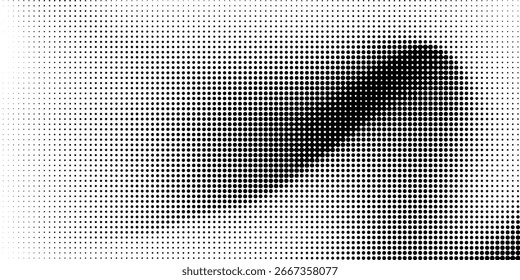 Grunge halftone gradient background. Faded grit noise texture. White and black sand wallpaper. Retro pixelated backdrop. Anime or manga style comic overlay. Vector graphic design textured template