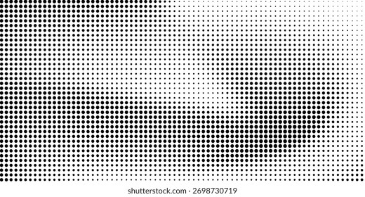 Grunge halftone gradient background. Faded grit noise texture. White and black sand wallpaper.