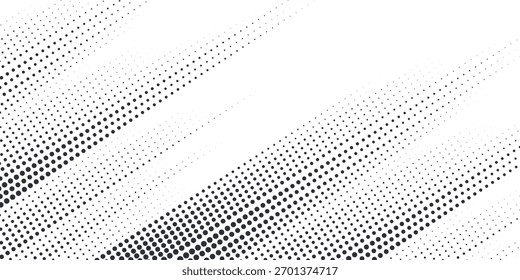 Grunge halftone gradient background. Faded grit noise texture. White and black sand wallpaper. Retro pixelated backdrop. Anime or manga style comic overlay. Vector graphic design textured template