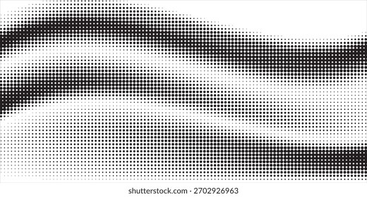 Grunge halftone gradient background. Faded grit noise texture. White and black sand wallpaper. Retro pixelated backdrop. Anime or manga style comic overlay. Vector graphic design textured template
