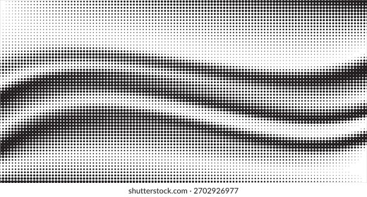 Grunge halftone gradient background. Faded grit noise texture. White and black sand wallpaper. Retro pixelated backdrop. Anime or manga style comic overlay. Vector graphic design textured template