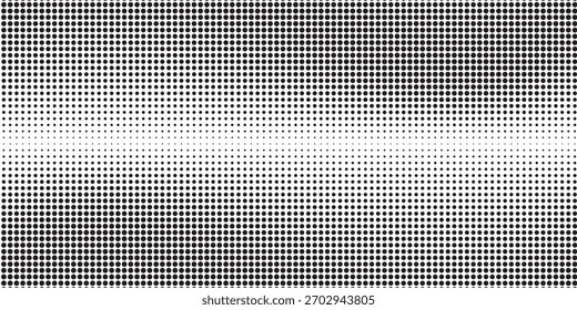 Grunge halftone gradient background. Faded grit noise texture. White and black sand wallpaper. Retro pixelated backdrop. Anime or manga style comic overlay.