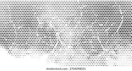 Grunge halftone gradient background. Faded grit noise texture. White and black sand wallpaper. Retro pixelated backdrop. Anime or manga style comic overlay. graphic design textured template modern