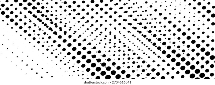 Grunge halftone gradient background. Faded grit noise texture. White and black sand wallpaper. Retro pixelated backdrop. Anime or manga style comic overlay. Vector graphic design textured template