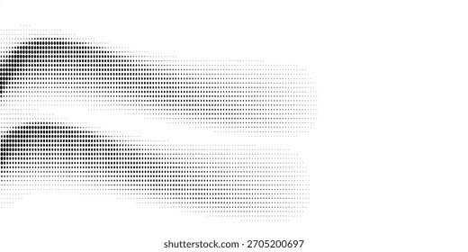 Grunge medio tono gradiente de fondo. Textura de ruido de grano desvanecido. Fondo de pantalla de arena blanco y negro. Fondo pixelado retro. Superposición de cómic de estilo anime o manga. Plantilla texturizada de Diseño gráfico de Vector