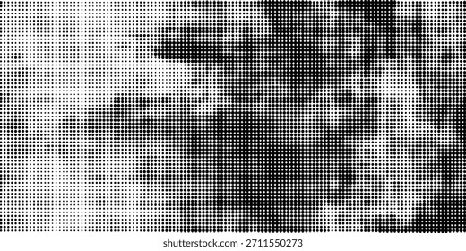 Plano de fundo gradiente de meio-tom do Grunge. Textura de ruído de grão desbotado. Papel de parede de areia branca e preta. Fundo retro pixelizado. Anime ou manga estilo história em quadrinhos sobreposição. design gráfico texturizado modelo moderno
