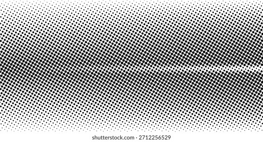 Grunge medio tono gradiente de fondo. Textura de ruido de grano desvanecido. Fondo de pantalla de arena blanco y negro. Fondo pixelado retro. Superposición de cómic de estilo anime o manga. Plantilla texturizada de Diseño gráfico de Vector