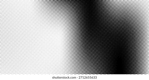 Grunge halftone gradient background. Faded grit noise texture. White and black sand wallpaper. Retro pixelated backdrop. Anime or manga style comic overlay. Vector graphic design textured template