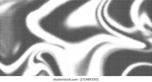 Grunge medio tono gradiente de fondo. Textura de ruido de grano desvanecido. Fondo de pantalla de arena blanco y negro. Fondo pixelado retro. Superposición de cómic de estilo anime o manga. Plantilla texturizada de Diseño gráfico de Vector