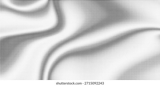 Grunge medio tono gradiente de fondo. Textura de ruido de grano desvanecido. Fondo de pantalla de arena blanco y negro. Fondo pixelado retro. Superposición de cómic de estilo anime o manga. Plantilla texturizada de Diseño gráfico de Vector