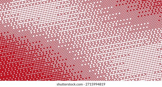 Plano de fundo gradiente de meio-tom do Grunge. Textura de ruído de grão desbotado. Papel de parede de areia branca e vermelha. Fundo retro pixelizado. Anime ou manga estilo história em quadrinhos. Modelo texturizado de design gráfico vetorial