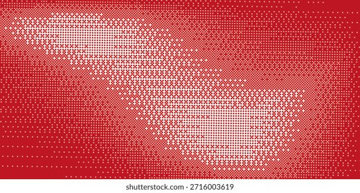 Plano de fundo gradiente de meio-tom do Grunge. Textura de ruído de grão desbotado. Papel de parede de areia branca e vermelha. Fundo retro pixelizado. Anime ou manga estilo história em quadrinhos. Modelo texturizado de design gráfico vetorial