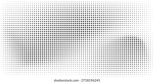 Grunge halftone gradient background. Faded grit noise texture. White and black sand wallpaper. Retro pixelated backdrop.