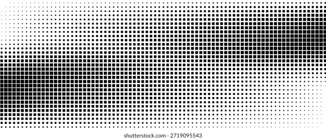 Grunge medio tono gradiente de fondo. Textura de ruido de grano desvanecido. Fondo de pantalla de arena blanco y negro. Vector de ilustración de fondo pixelado retro