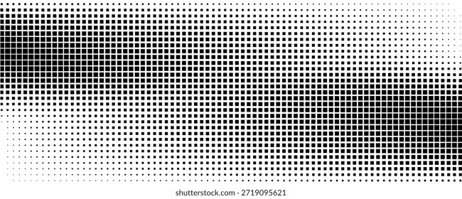 Grunge medio tono gradiente de fondo. Textura de ruido de grano desvanecido. Fondo de pantalla de arena blanco y negro. Vector de ilustración de fondo pixelado retro