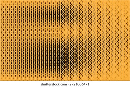 Plano de fundo gradiente de meio-tom do Grunge. Textura de ruído de grão desbotado. papel de parede de areia amarelo e preto. Fundo retro pixelizado. Anime ou manga estilo história em quadrinhos. Modelo texturizado de design gráfico vetorial