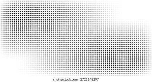 Grunge medio tono gradiente de fondo. Textura de ruido de grano desvanecido. Fondo de pantalla de arena blanco y negro. Fondo pixelado retro. Superposición de cómic de estilo anime o manga. Plantilla texturizada de Diseño gráfico de Vector