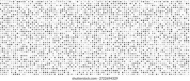 Grunge medio tono gradiente de fondo. Textura de ruido de grano desvanecido. Fondo de pantalla de arena blanco y negro. Fondo pixelado retro. Superposición de cómic de estilo anime o manga. Plantilla texturizada de Diseño gráfico de Vector