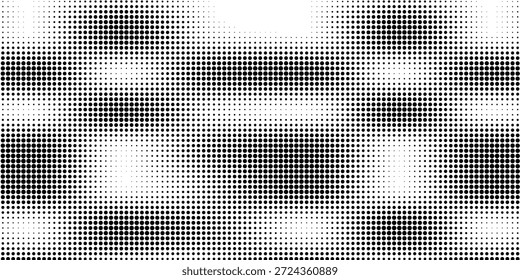 Grunge halftone gradient background. Faded grit noise texture. White and black sand wallpaper. Retro pixelated backdrop. Anime or manga style comic overlay. Vector graphic design textured template

