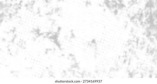 Grunge medio tono gradiente de fondo. Textura de ruido de grano descolorido. Fondo de pantalla de arena blanca y negra. Fondo pixelado retro. Superposición de cómic de estilo anime o manga. Plantilla texturizada de Diseño gráfico de Vector