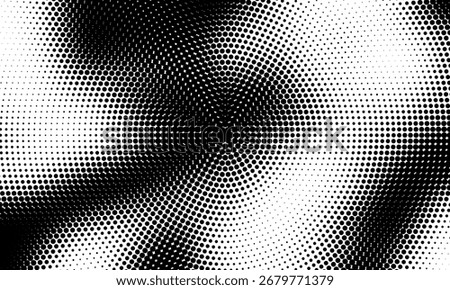 Grunge halftone gradient background. Faded grit noise texture. White and black sand wallpaper. Retro pixelated backdrop. Anime or manga style comic overlay. graphic design textured template modern